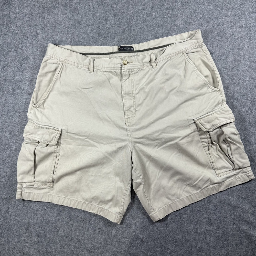 Covington Classic Cargo Shorts 44 Khaki Tan Cotton Multi-Pocket Utility